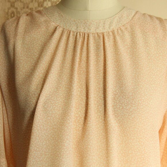 Vintage 1980s Blouse, SK & Company Pink and Cream Top, Grandma Cottage Core - Picture 3 of 10